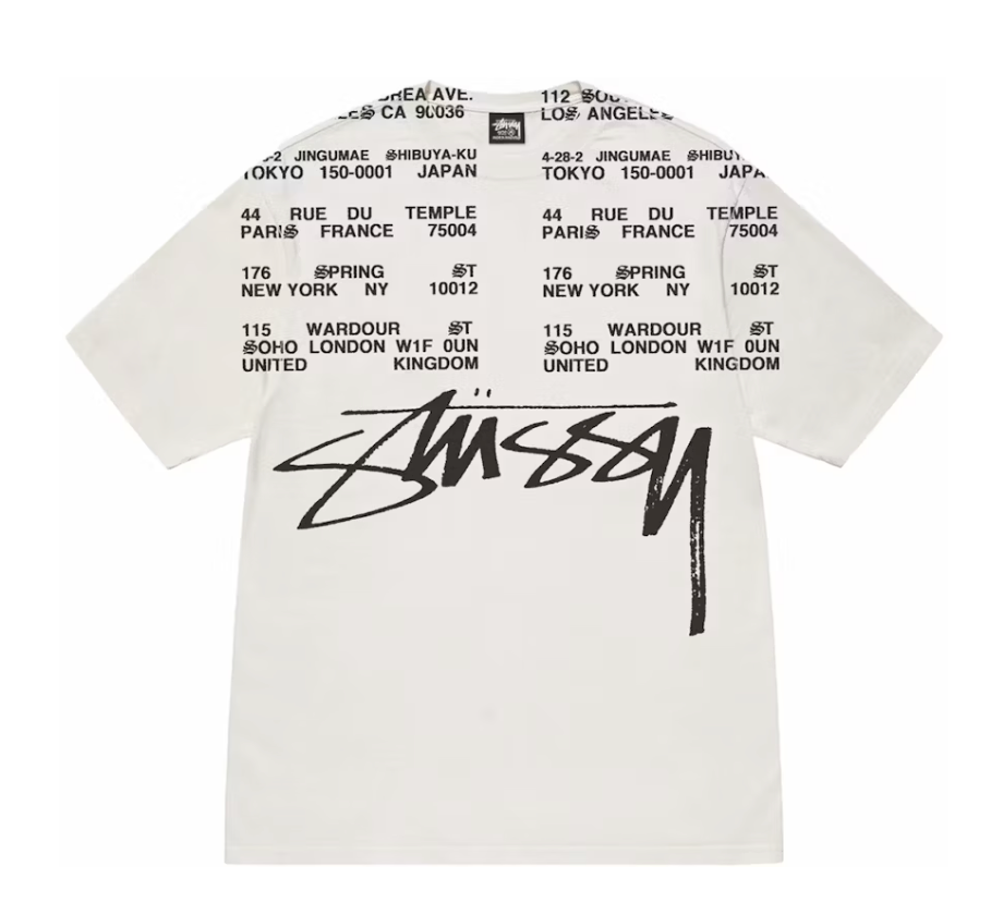 Stussy Locations Pigment Dyed T-shirt Natural